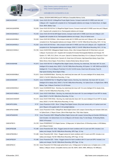 ComX Computers price list