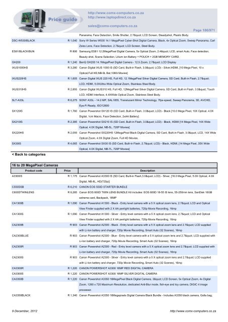 ComX Computers price list