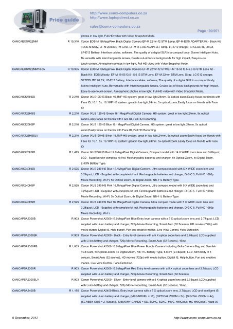 ComX Computers price list