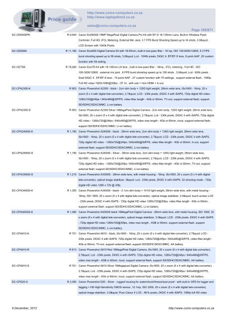 ComX Computers price list