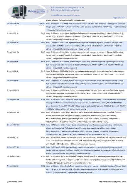 ComX Computers price list