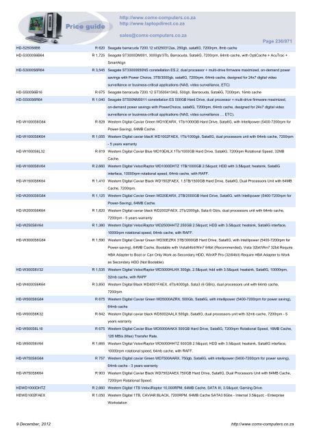 ComX Computers price list