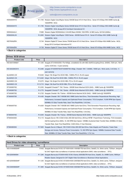 ComX Computers price list