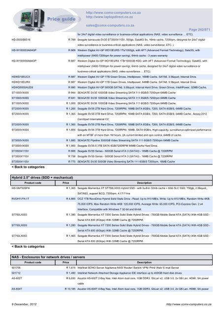 ComX Computers price list