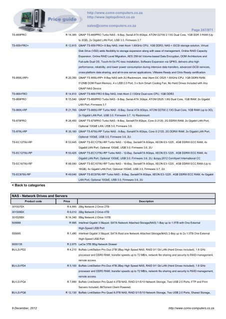 ComX Computers price list