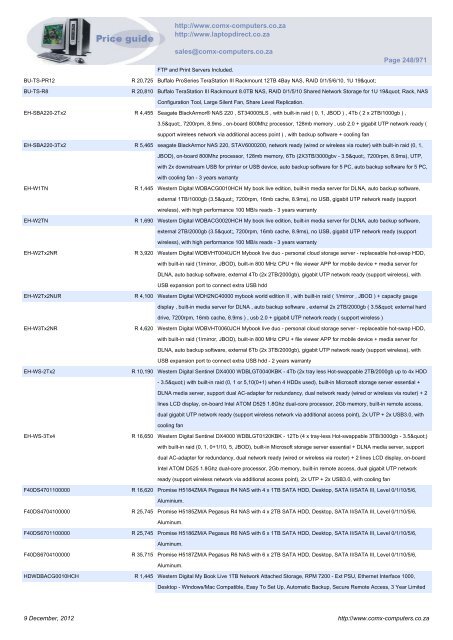 ComX Computers price list