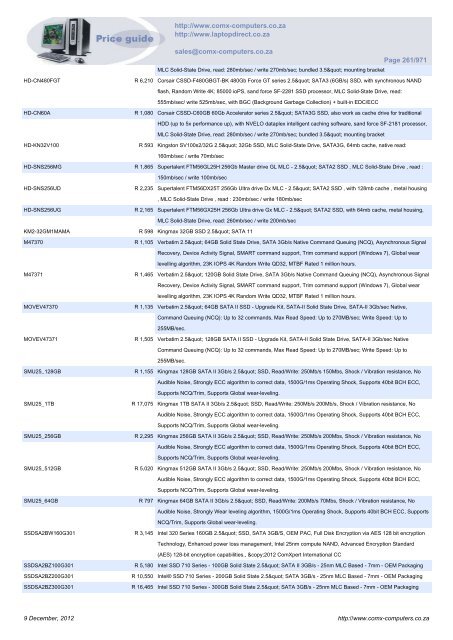 ComX Computers price list