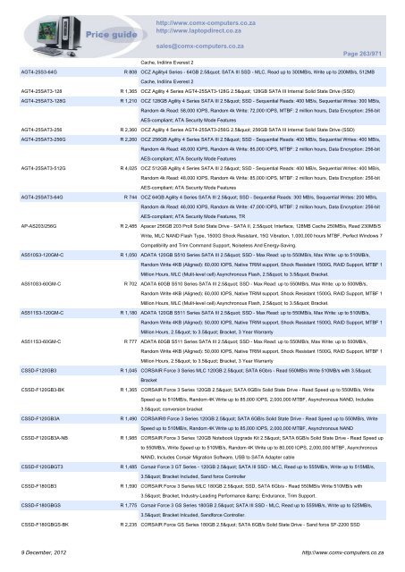 ComX Computers price list