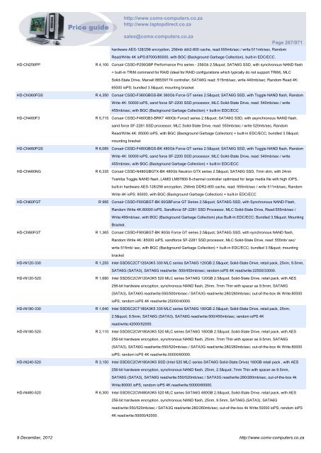 ComX Computers price list