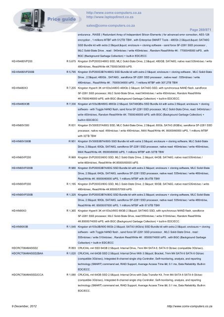 ComX Computers price list