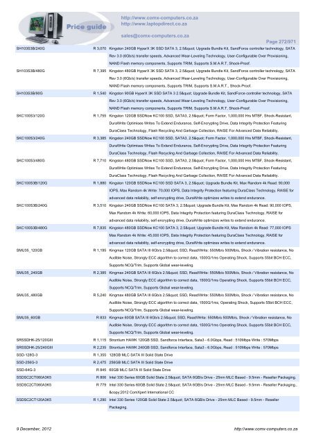 ComX Computers price list