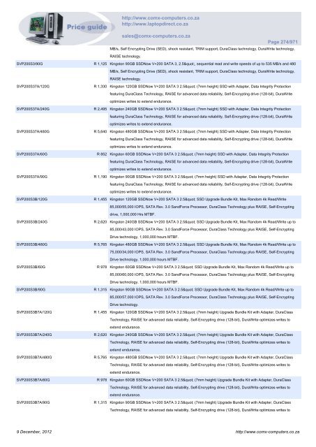 ComX Computers price list