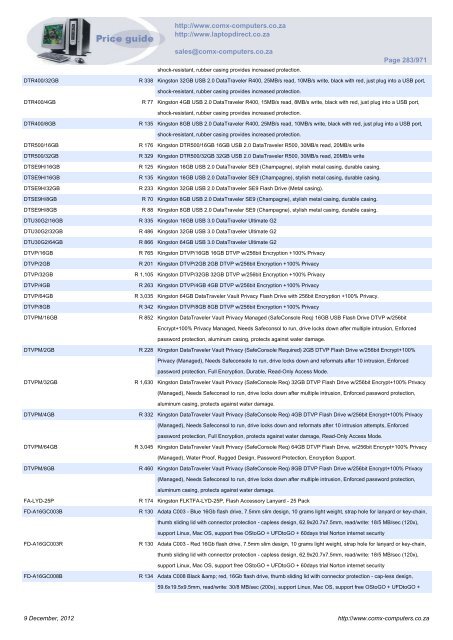 ComX Computers price list