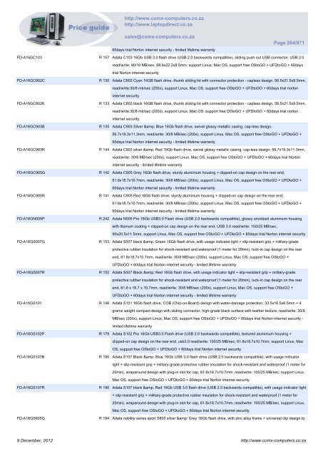 ComX Computers price list