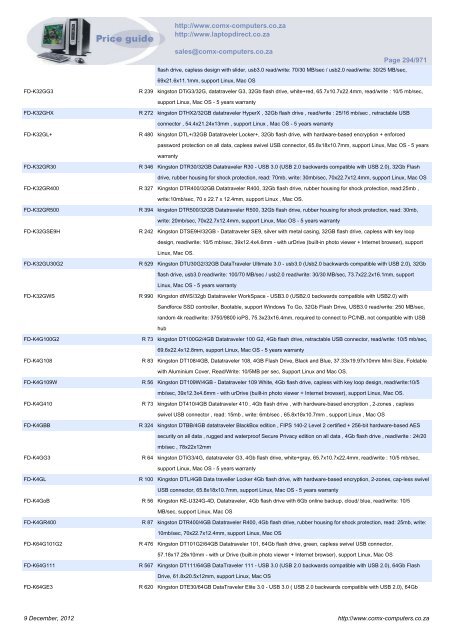 ComX Computers price list