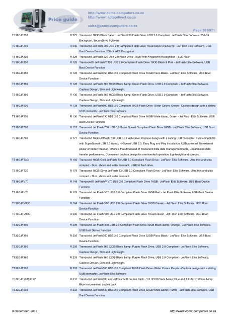 ComX Computers price list