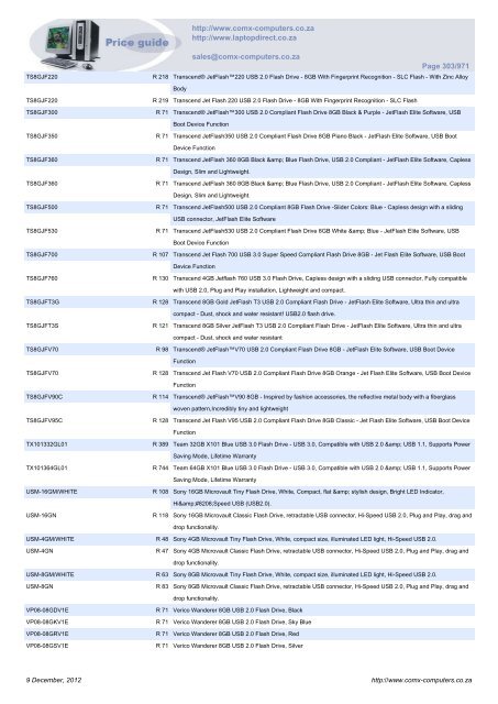 ComX Computers price list