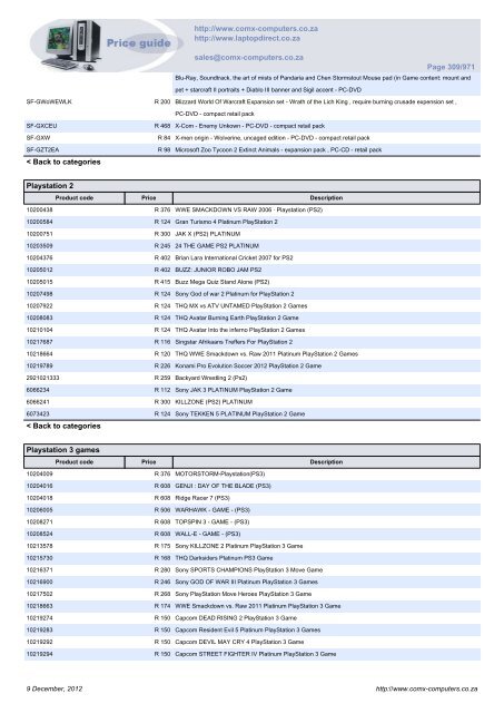 ComX Computers price list