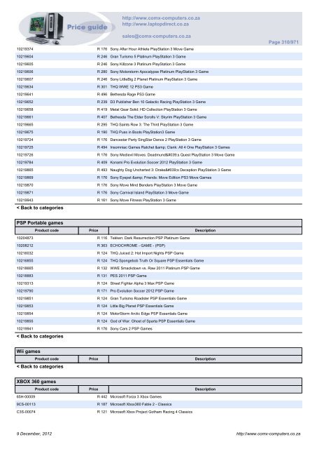 ComX Computers price list