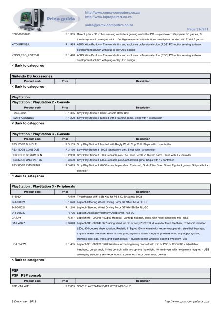 ComX Computers price list