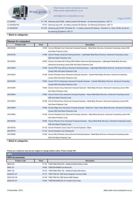 ComX Computers price list