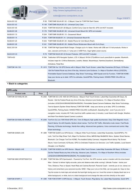 ComX Computers price list