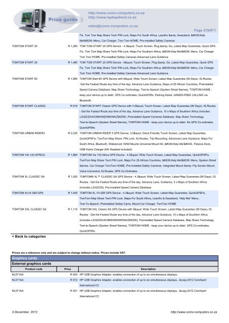 ComX Computers price list