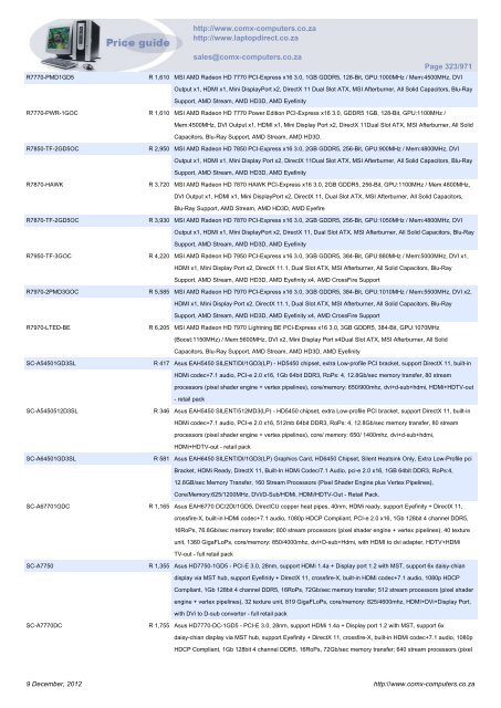 ComX Computers price list