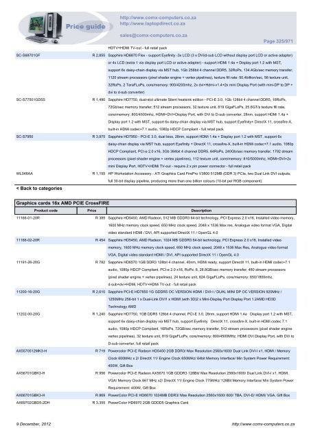 ComX Computers price list