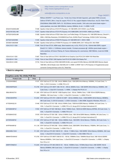 ComX Computers price list