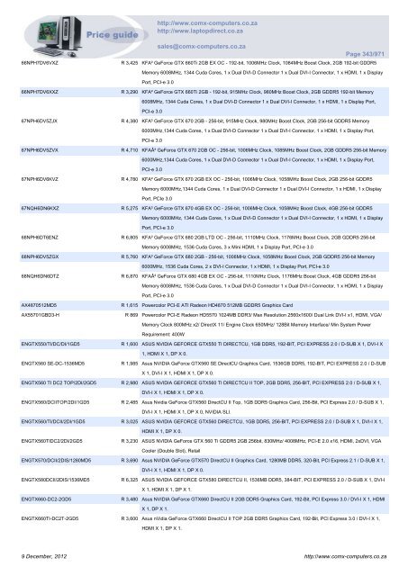 ComX Computers price list