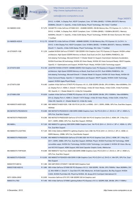 ComX Computers price list