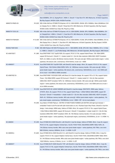 ComX Computers price list