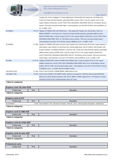 ComX Computers price list