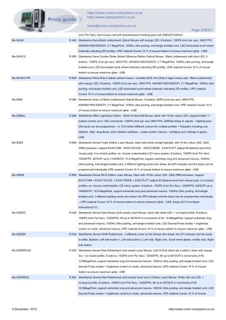 ComX Computers price list