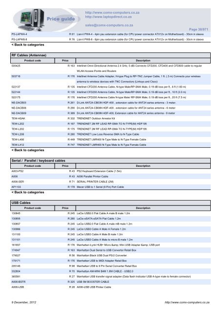 ComX Computers price list