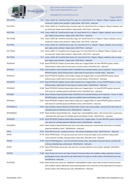 ComX Computers price list