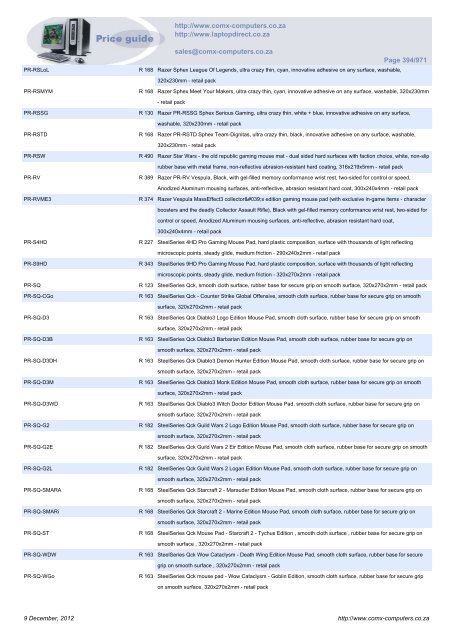 ComX Computers price list