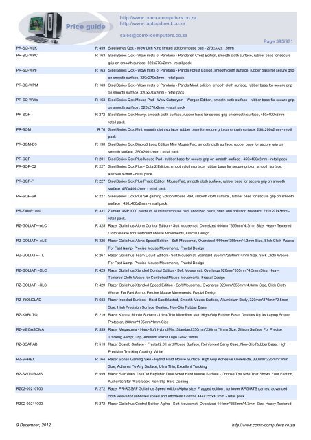 ComX Computers price list