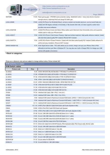 ComX Computers price list