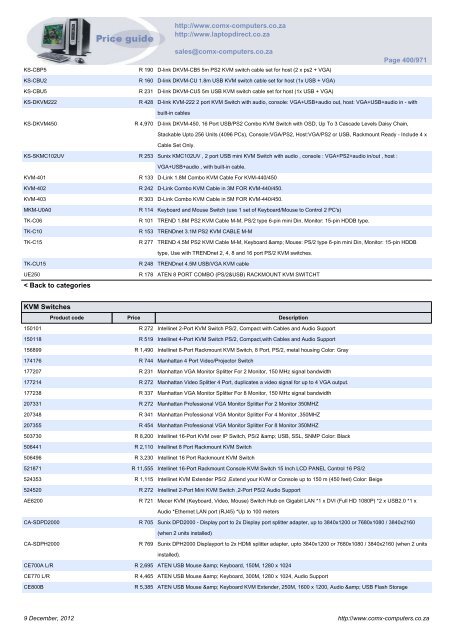 ComX Computers price list