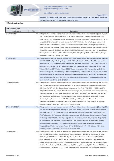 ComX Computers price list