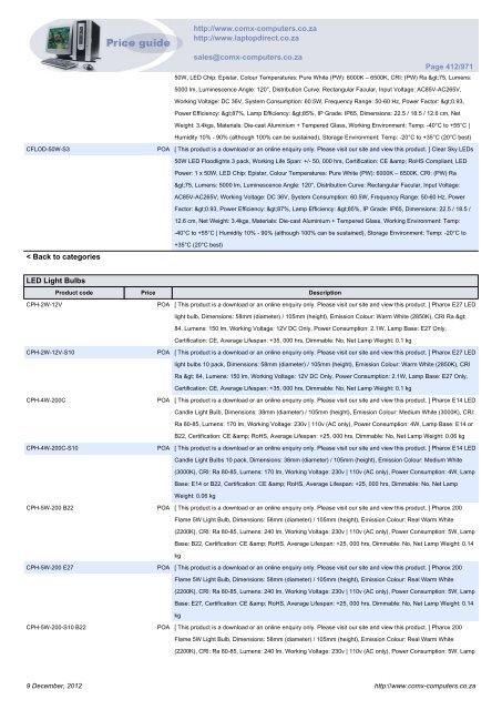 ComX Computers price list