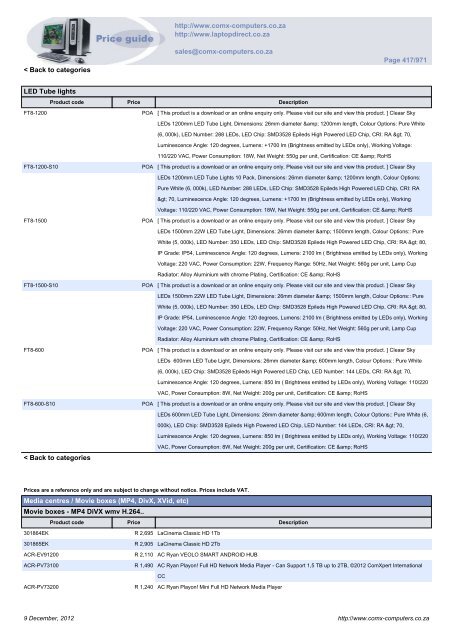 ComX Computers price list