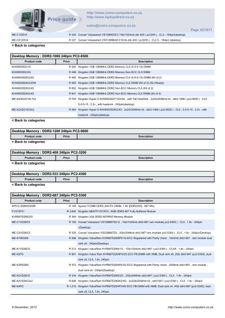 ComX Computers price list