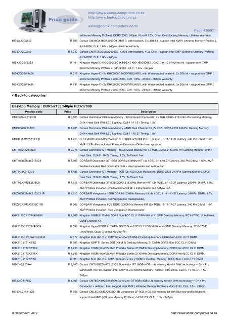 ComX Computers price list