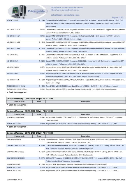 ComX Computers price list