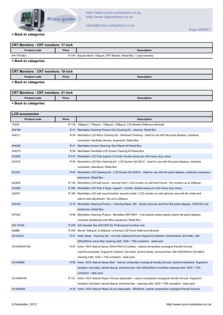 ComX Computers price list