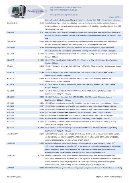 ComX Computers price list