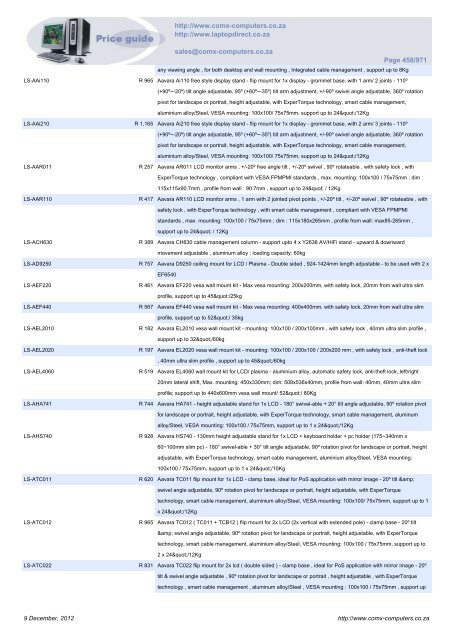 ComX Computers price list